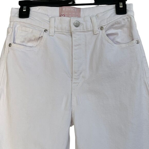 Revice Denim SZ 28 Straight Jeans Hi-Rise Pockets Zip-Fly White Womens - Long - Picture 2 of 9